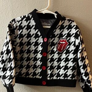 The Rolling Stones Black &  White Knit Cardigan
